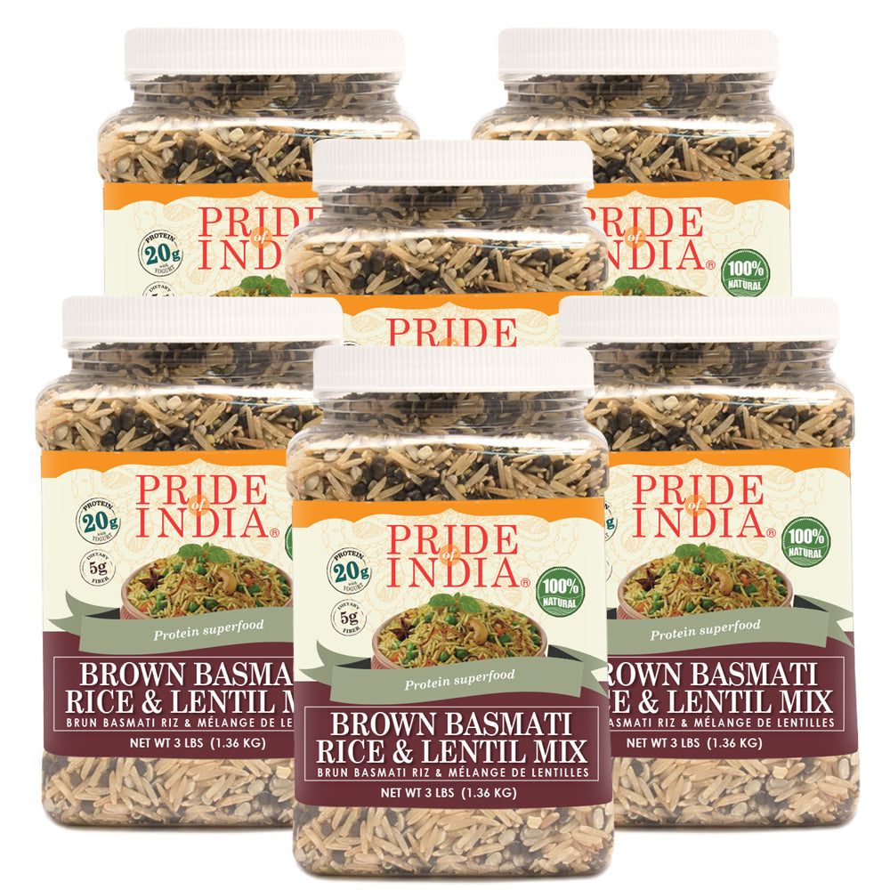 Indian Brown Basmati Rice & Lentil Kitchari Mix - Protein Superfood Jar