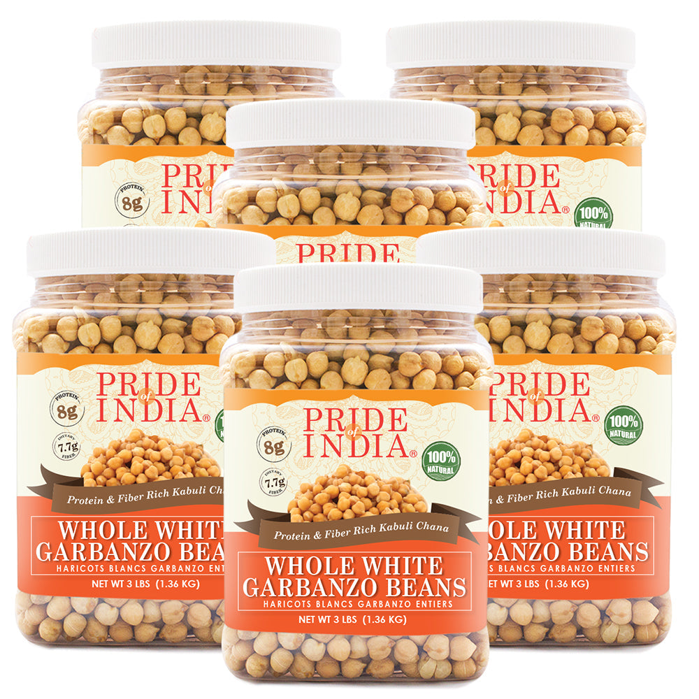 Indian Whole White Garbanzo Beans 10mm - Protein & Fiber Rich Kabuli Chana Jar