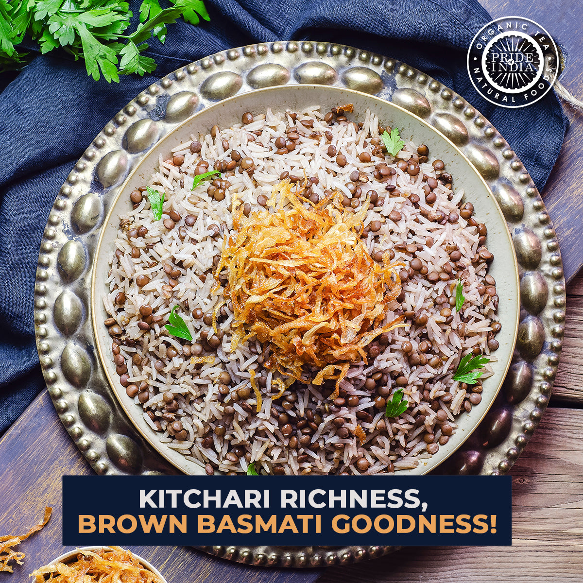 Indian Brown Basmati Rice & Lentil Kitchari Mix - Protein Superfood Jar