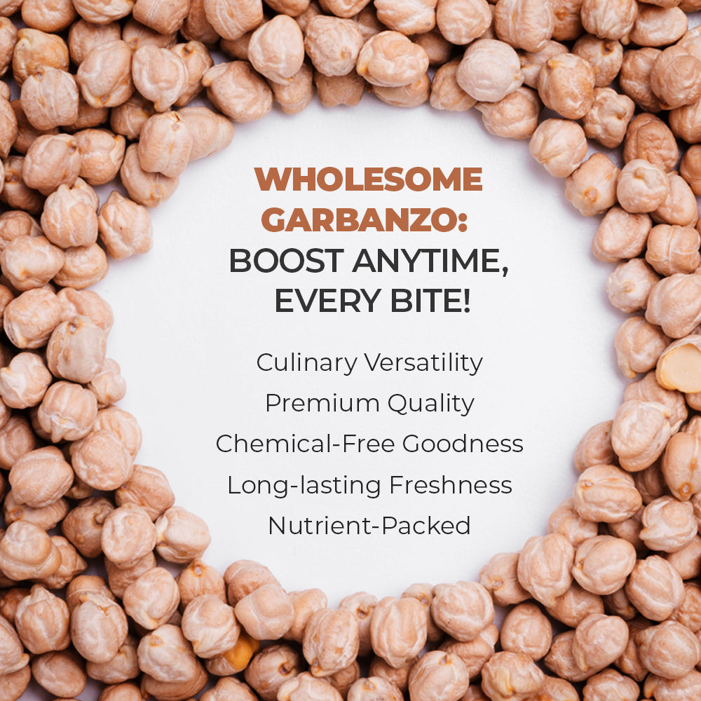 Indian Whole White Garbanzo Beans 10mm - Protein & Fiber Rich Kabuli Chana Jar