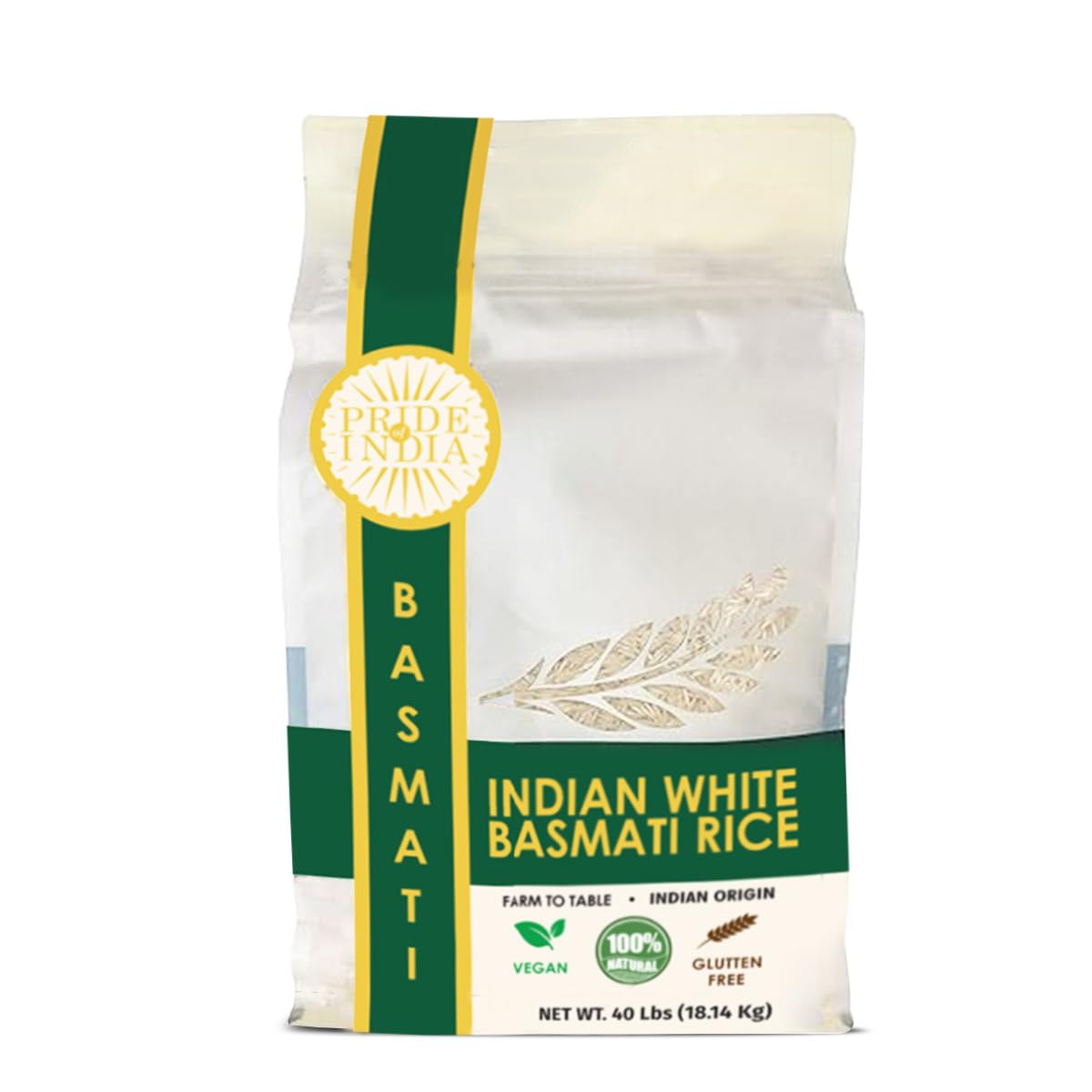 Extra Long Indian White Basmati Rice - Naturally Aged Aromatic Grain Jar