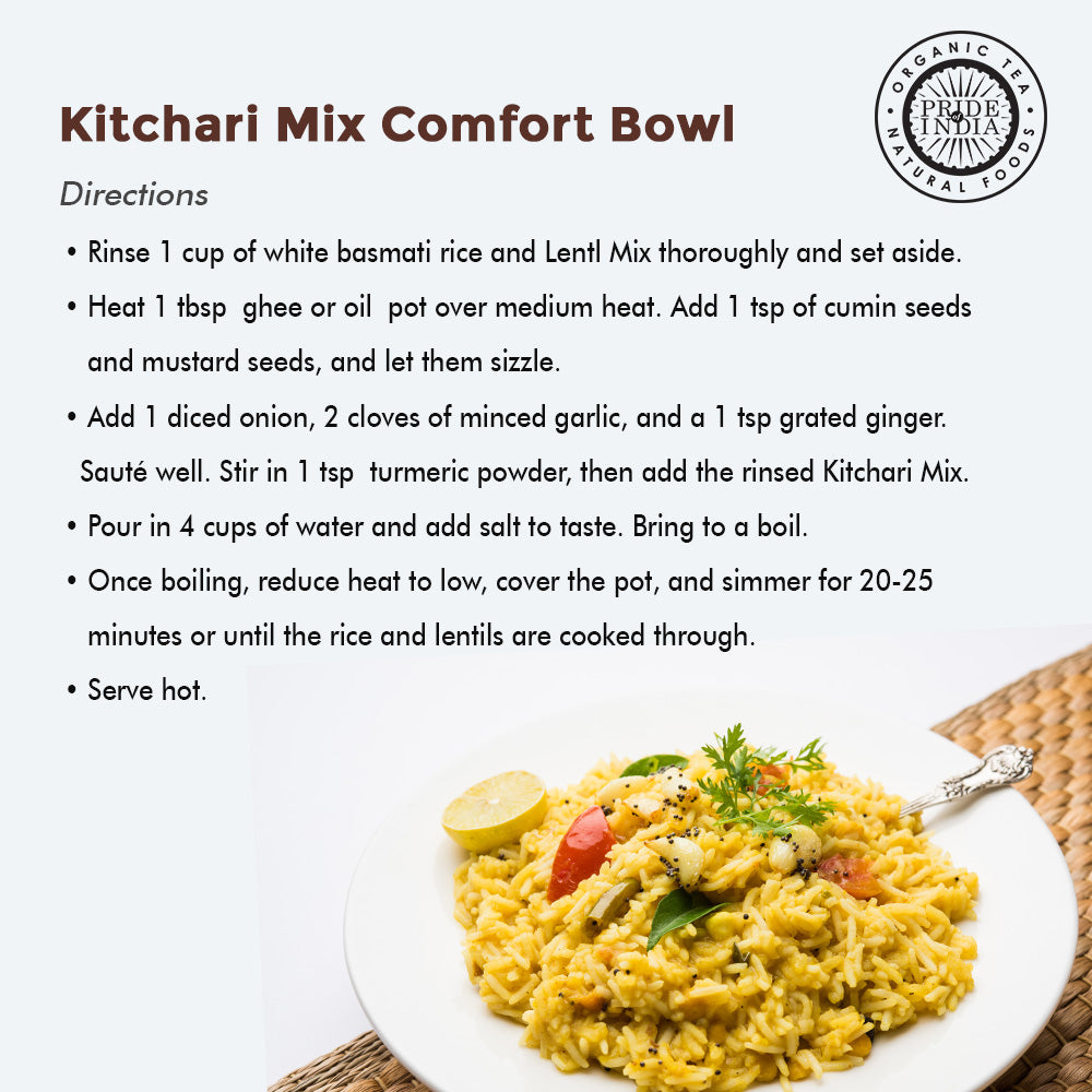 Indian White Basmati Rice & Lentil Kitchari Mix - Protein Superfood Jar