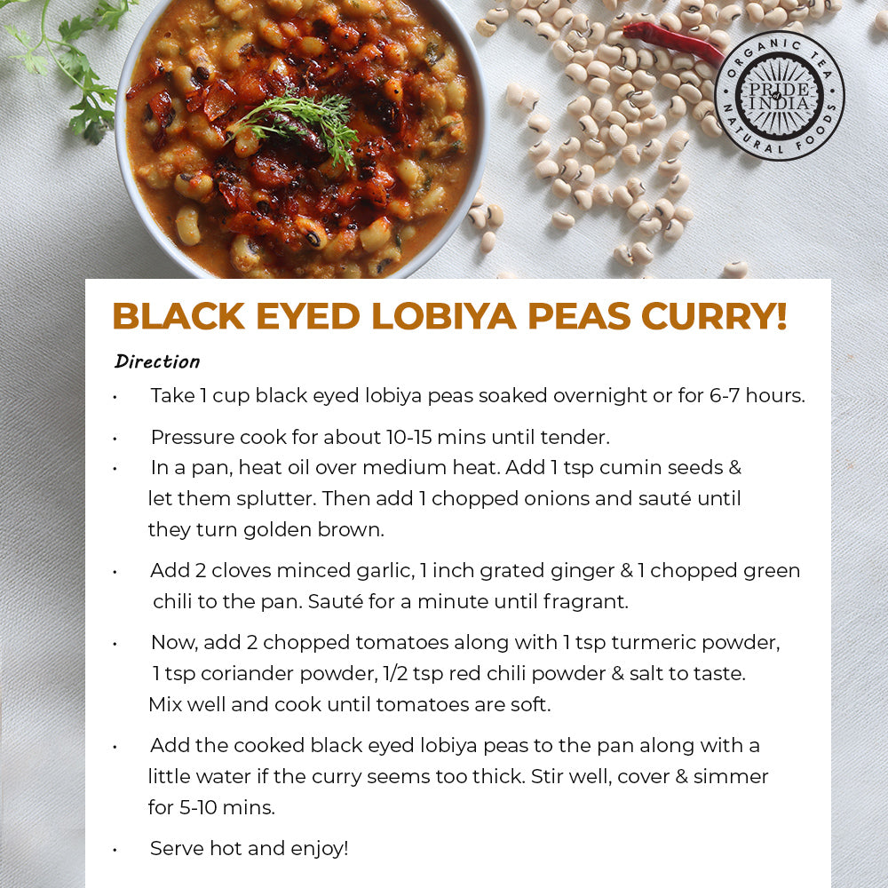 Indian Whole Black Eyed Peas - Protein & Fiber Rich Lobiya Jar