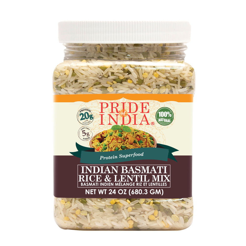 Indian White Basmati Rice & Lentil Kitchari Mix - Protein Superfood Jar