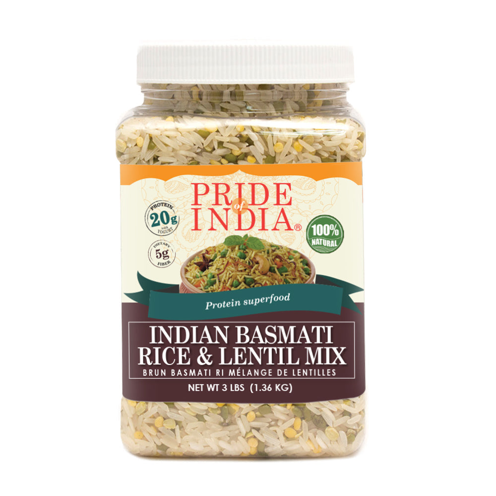 Indian White Basmati Rice & Lentil Kitchari Mix - Protein Superfood Jar