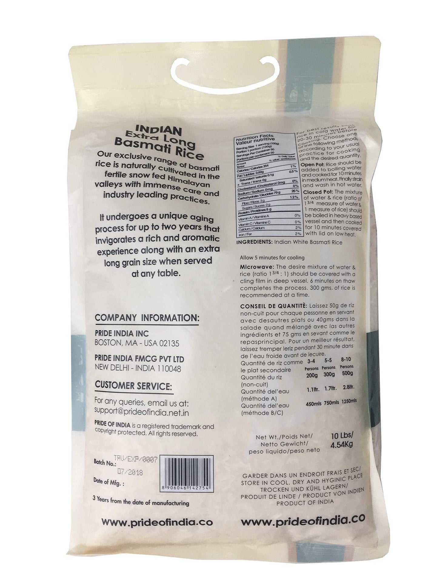 Extra Long Indian White Basmati Rice - Naturally Aged Aromatic Grain Jar