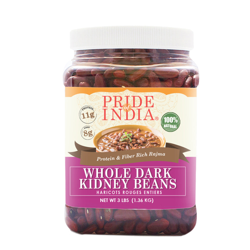 Indian Whole Dark Kidney Beans - Protein & Fiber Rich Rajma Jar