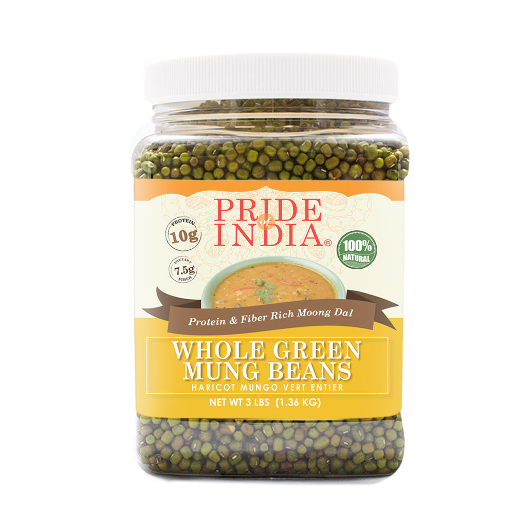 Indian Whole Green Mung Gram - Protein & Fiber Rich Moong Whole Jar