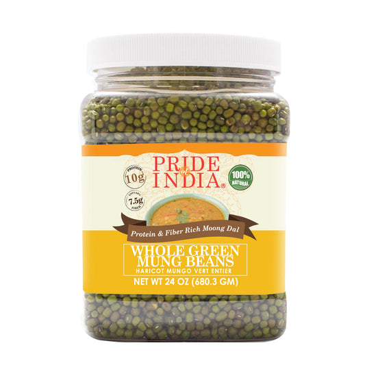 Indian Whole Green Mung Gram - Protein & Fiber Rich Moong Whole Jar