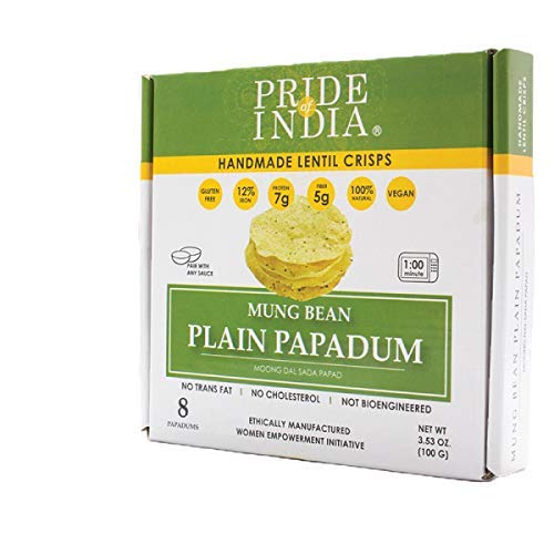 Plain Mung Bean Sada Papadum Lentil Crisp - Pack of 6