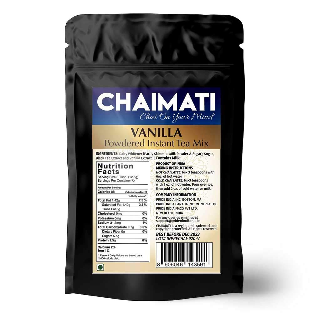 ChaiMati- Vanilla Chai Latte - Powdered Instant Chai Tea Premix, 2 lbs Jar