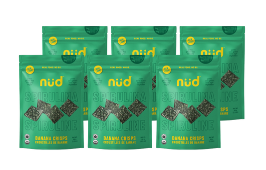 Spirulina Banana Crisps, 6 x 66g-Pack