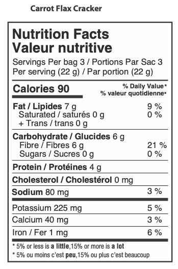 KETO Carrot Flax Crackers, 6-Pack