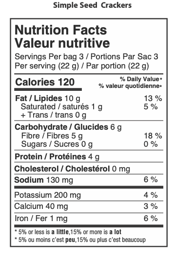 Keto Simple Seed Flax Crackers - 6 x 66g Pack